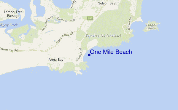 carte de localisation de One Mile Beach