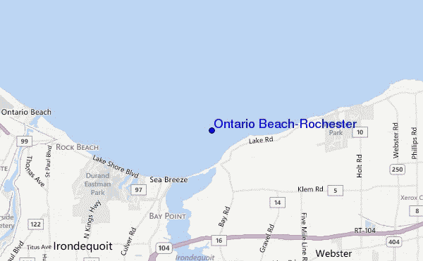 carte de localisation de Ontario Beach-Rochester