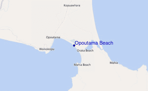 carte de localisation de Opoutama Beach