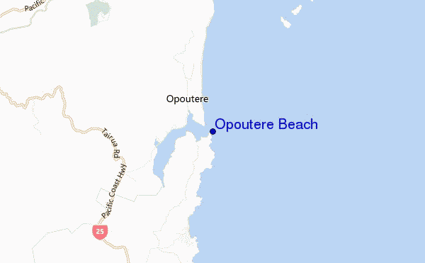 carte de localisation de Opoutere Beach