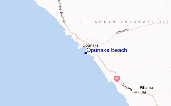 carte de localisation de Opunake Beach