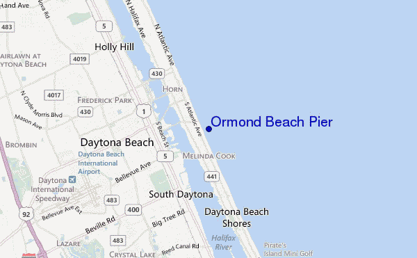 carte de localisation de Ormond Beach Pier