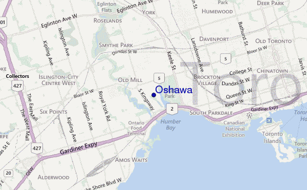 carte de localisation de Oshawa