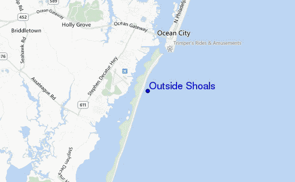 carte de localisation de Outside Shoals