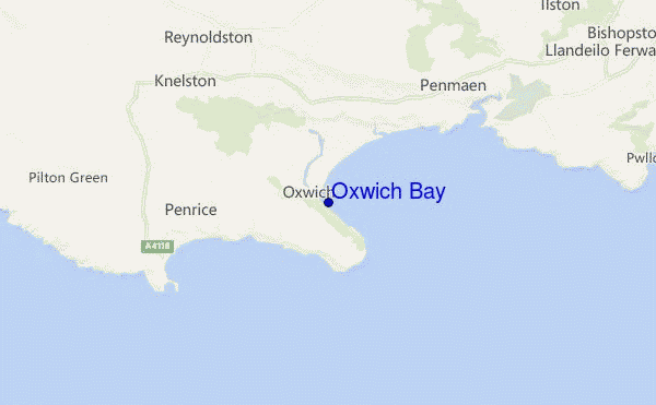carte de localisation de Oxwich Bay