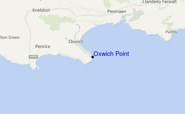 carte de localisation de Oxwich Point