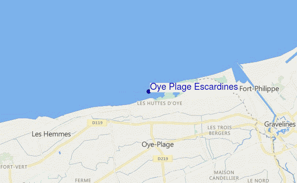 carte de localisation de Oye Plage Escardines