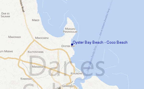 carte de localisation de Oyster Bay Beach - Coco Beach