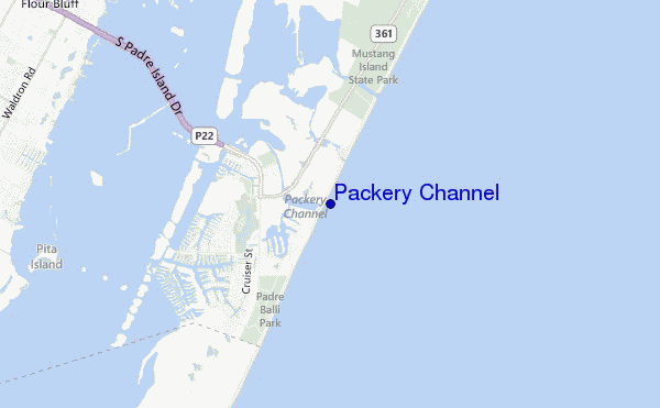 carte de localisation de Packery Channel