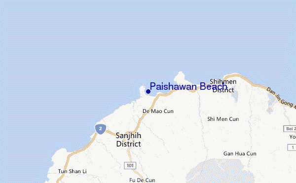 carte de localisation de Paishawan Beach