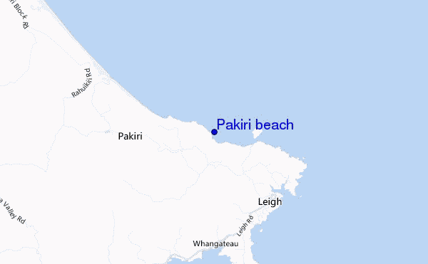 carte de localisation de Pakiri beach