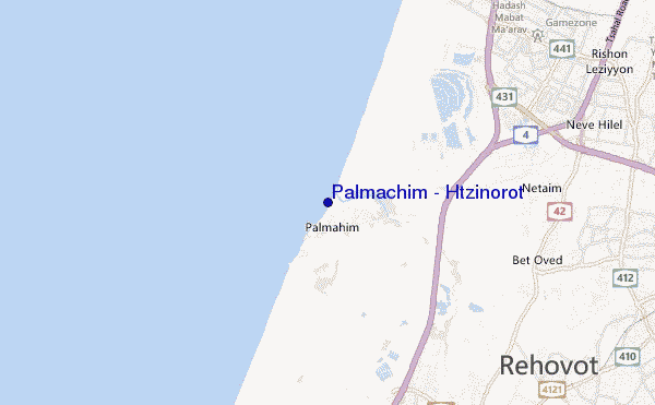 carte de localisation de Palmachim - Htzinorot