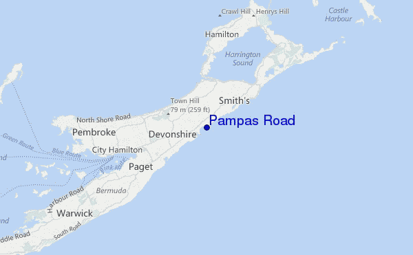 carte de localisation de Pampas Road