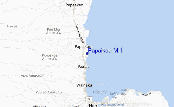 carte de localisation de Papaikou Mill