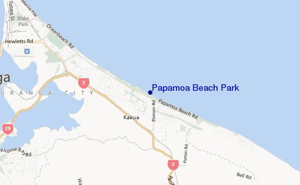 carte de localisation de Papamoa Beach Park