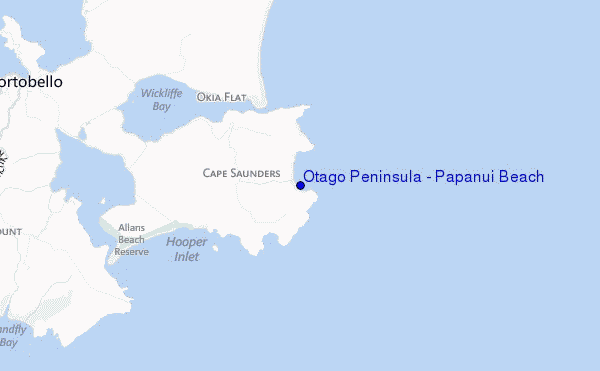 carte de localisation de Otago Peninsula - Papanui Beach