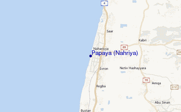 carte de localisation de Papaya (Nahriya)
