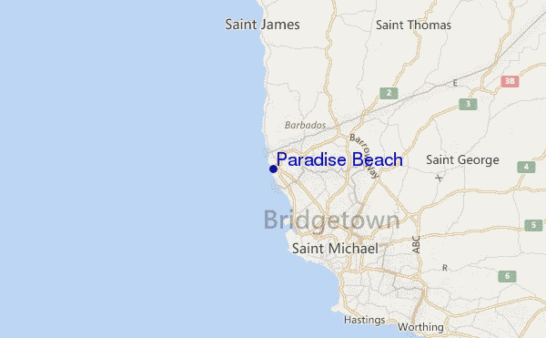 carte de localisation de Paradise Beach