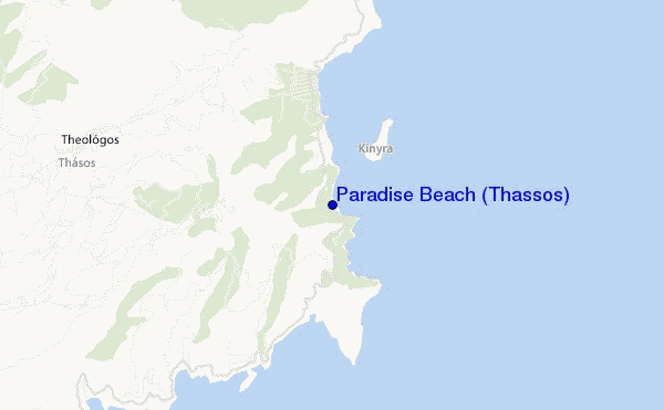 carte de localisation de Paradise Beach (Thassos)