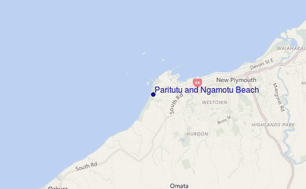 carte de localisation de Paritutu and Ngamotu Beach