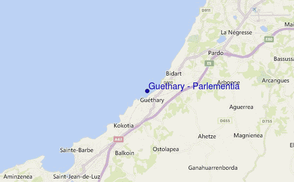 carte de localisation de Guethary - Parlementia