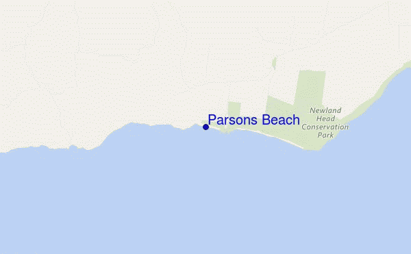 carte de localisation de Parsons Beach