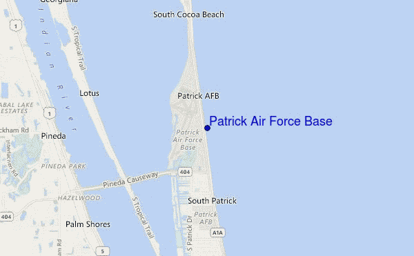 carte de localisation de Patrick Air Force Base