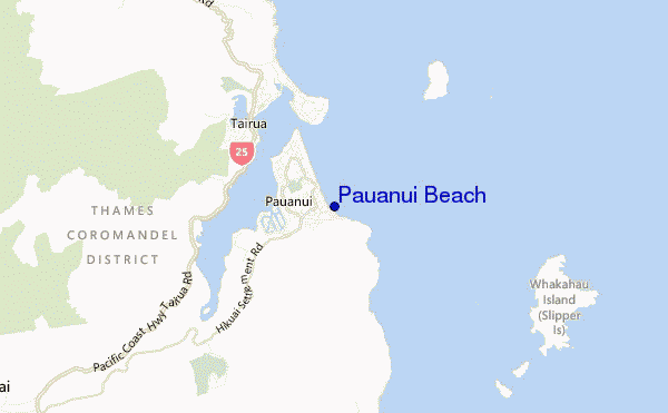 carte de localisation de Pauanui Beach