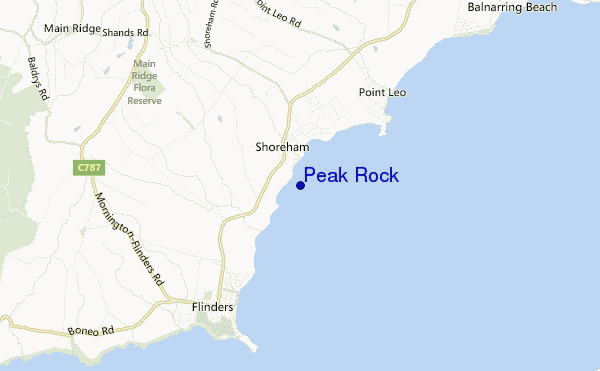 carte de localisation de Peak Rock