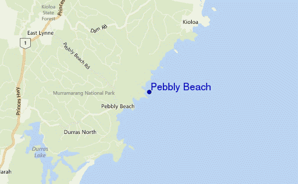 carte de localisation de Pebbly Beach