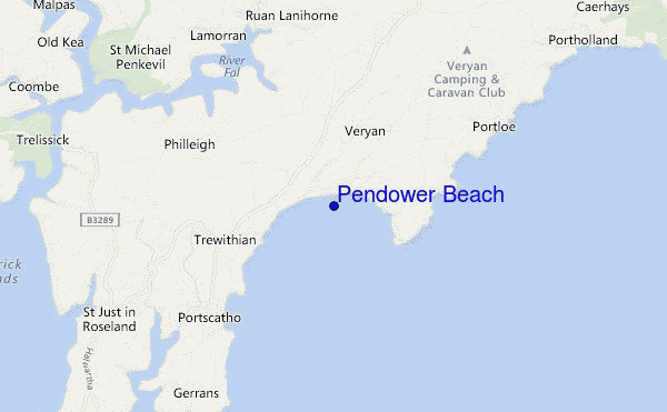 carte de localisation de Pendower Beach