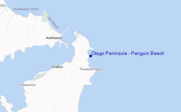 carte de localisation de Otago Peninsula - Penguin Beach