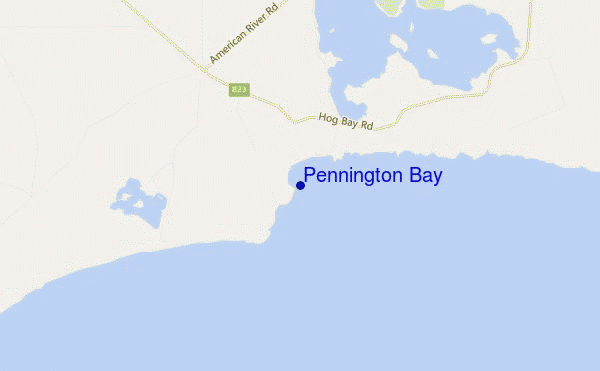 carte de localisation de Pennington Bay