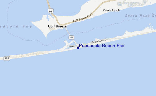 carte de localisation de Pensacola Beach Pier