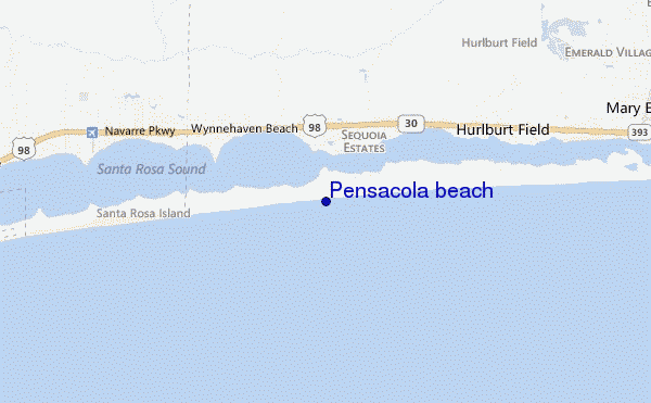 carte de localisation de Pensacola beach