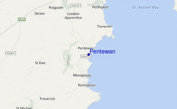 carte de localisation de Pentewan