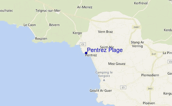 carte de localisation de Pentrez Plage