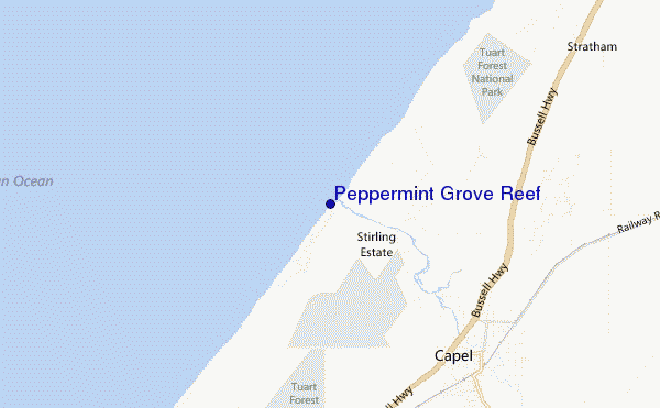 carte de localisation de Peppermint Grove Reef