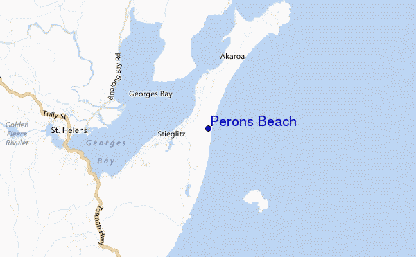 carte de localisation de Perons Beach