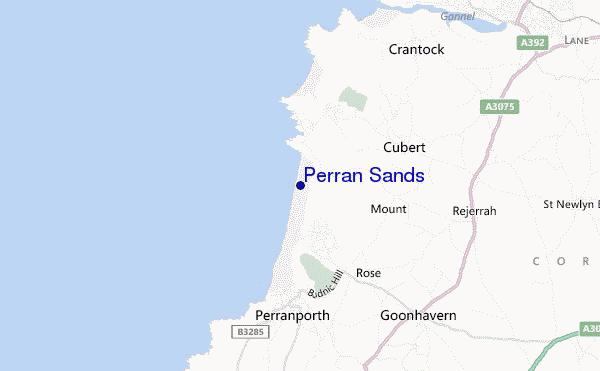 carte de localisation de Perran Sands