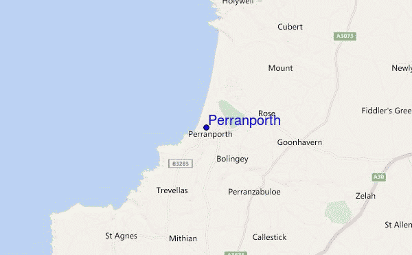 carte de localisation de Perranporth