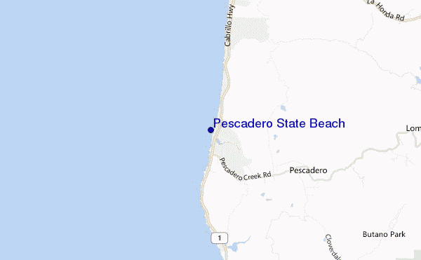 carte de localisation de Pescadero State Beach