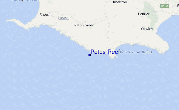 carte de localisation de Petes Reef