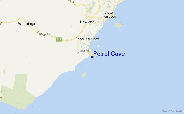 carte de localisation de Petrel Cove