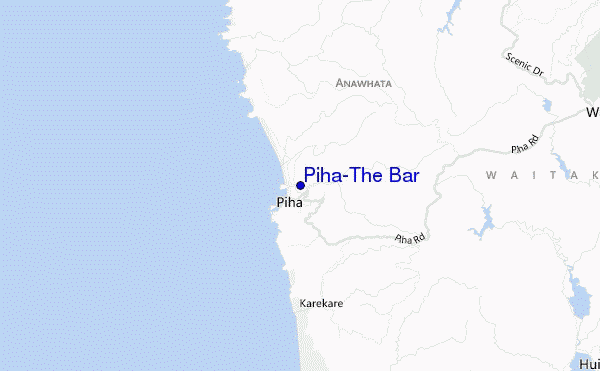 carte de localisation de Piha-The Bar