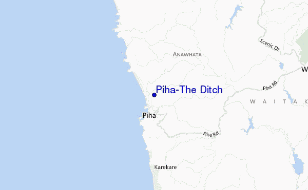 carte de localisation de Piha-The Ditch