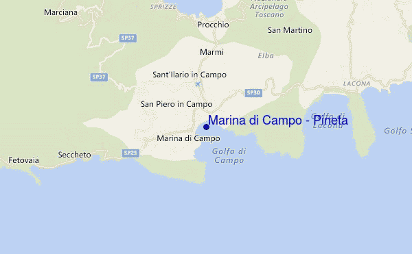 carte de localisation de Marina di Campo / Pineta