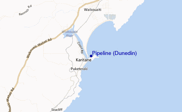 carte de localisation de Pipeline (Dunedin)