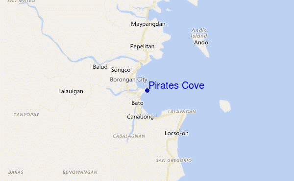 carte de localisation de Pirates Cove