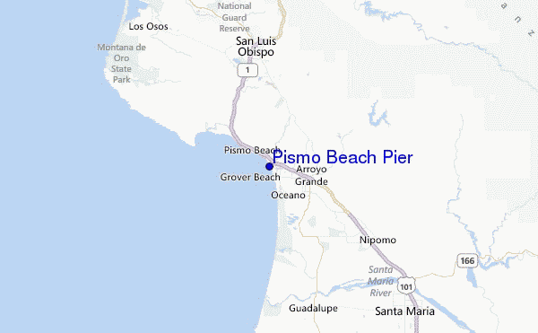 Pismo Beach Pier Location Map